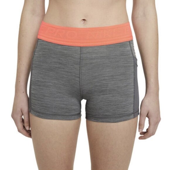 EUC Nike Pro 3 inch Training Shorts, Size Small, Grey/Orange - Picture 8 of 9